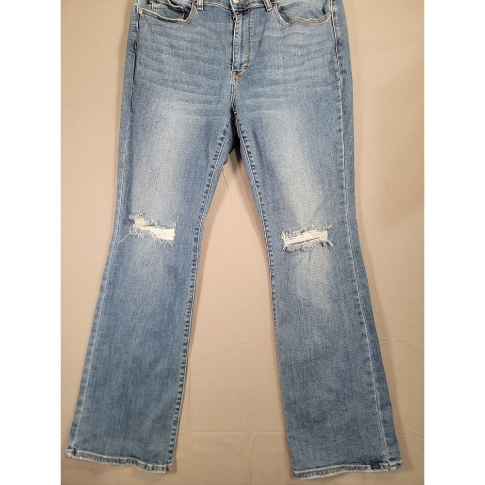 Judy Blue Jeans Women 18W High Rise Bootcut Distressed Stretch Denim Medium Wash - Picture 3 of 11